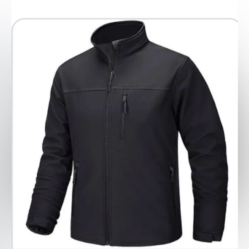 VAIL Men's Black All Weather Fleece Lined Softshell Jacket